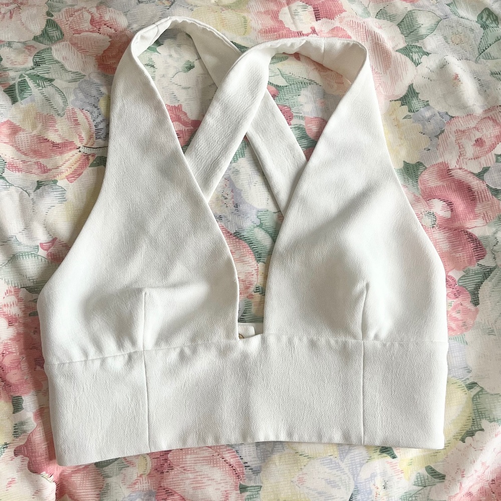 Aritzia Wilfred White Bustier Top